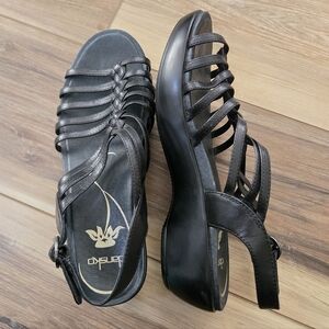Dansko Huarache Inspired Dana Black Strappy Braided Sandal Size 38 (7.5-8)